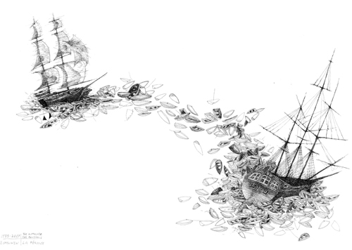 Wreck of ""La Boussole"and "l'Astrolabe"