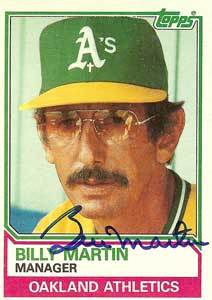 Billy Martin baseball card