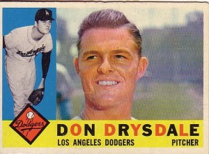 Don Drysdale. Topps baseball card (1960).