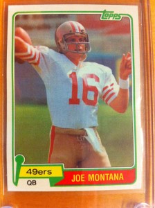 Joe Montana. Topps Trading Card.