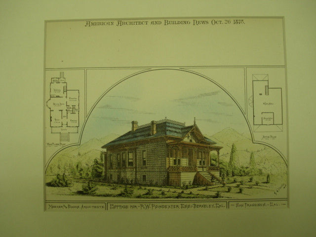 Cottage for R. W. Poindexter, Esq. , Berkeley, CA, 1878, Meeker & Banks.