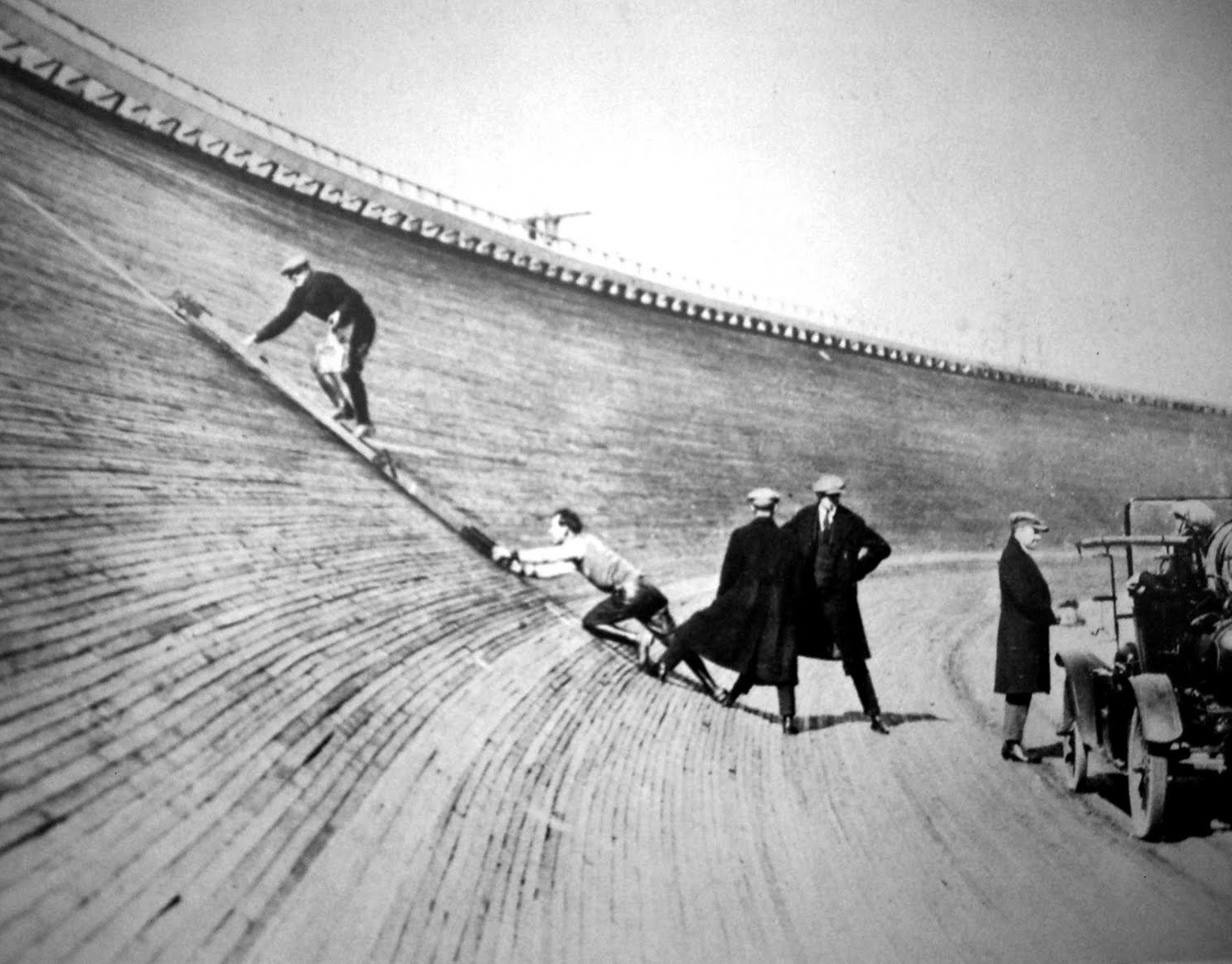 Los Angeles Motordrome boardtrack angle.