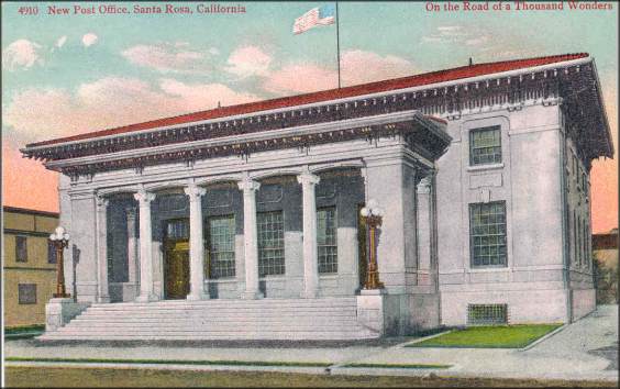 Santa Rosa, New Post Office postcard (circa 1950).