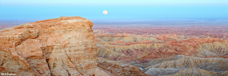 Full moon rising over Fonts Point and the Borrego Badlands.