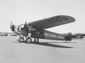 Charles E. Kingsford-Smith with Southern Cross (1928).