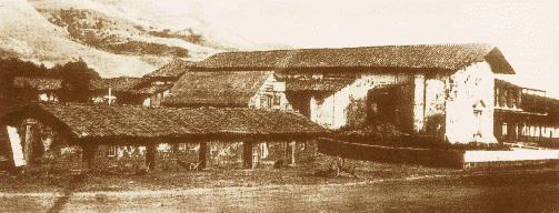 Mission San Jose de Guadalupe. Photograph by Carleton Watkins (1853).