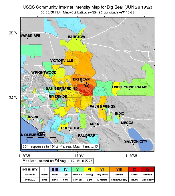 USGS Big Bear earthquake (1992).