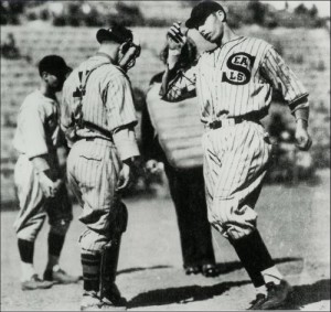 Joe DiMaggio, playing for the San Francisco Seals (circa 1935).