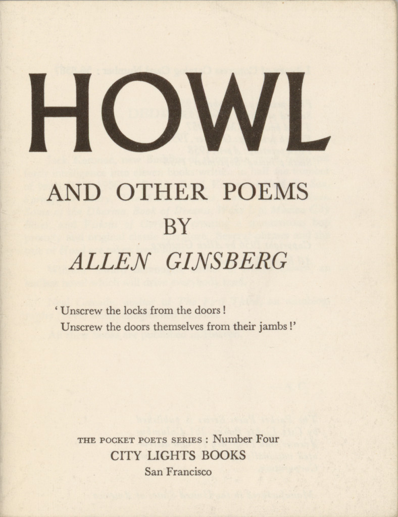 Allen Ginsberg, Howl and other poems (1956).