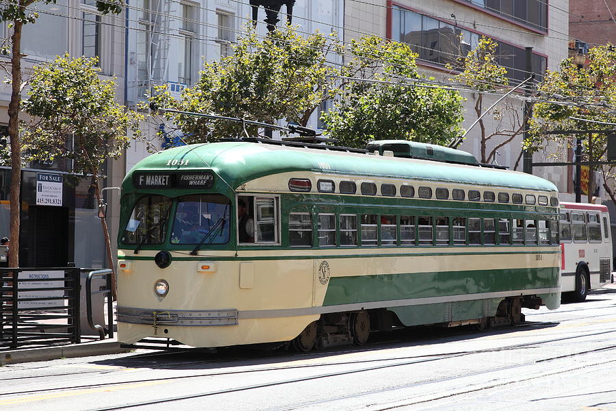 Vintage streetcar on Market Street, San Francisco.