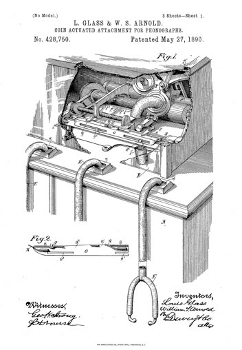 Louis Glass, of San Francisco, phonograph patent (1889).