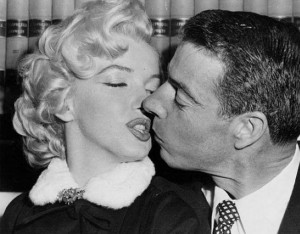 Marilyn Monroe and Joe DiMaggio on their wedding day (1-14-1954).