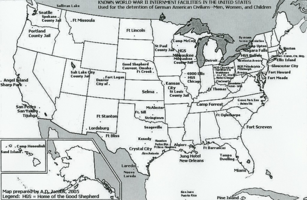 German American internment sites during World War 2.