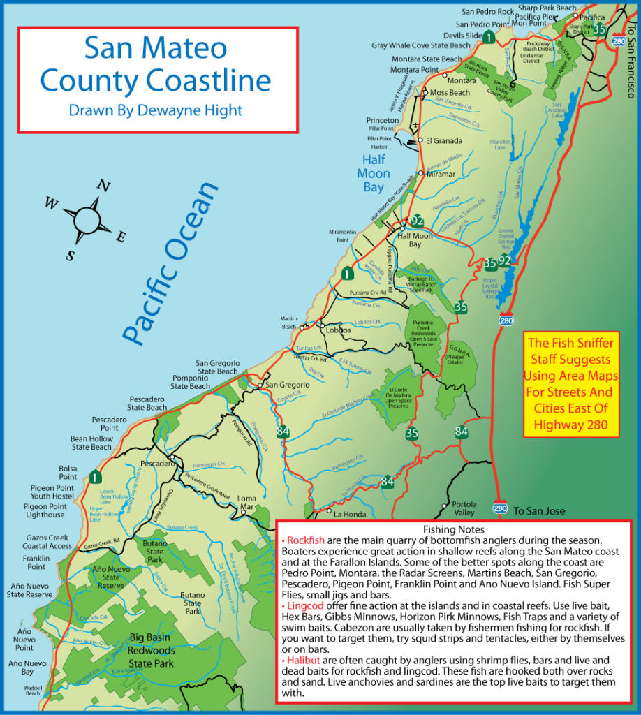 San Mateo County Coastline, drawn by Dewayne Hight.