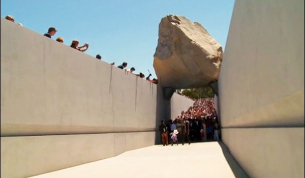 340 ton granite boulder at the Los Angeles County Museum of Art.