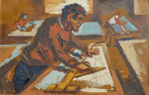 "Drafting" by Claude Clark (1940).