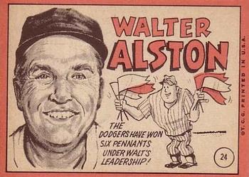 Walt Alston, Topps #24 back (1969).