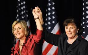 Dianne Feinstein and Barbara Boxer.