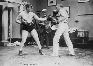 Tommy Burns sparring.