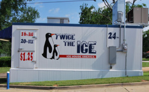 Ice vending machine.