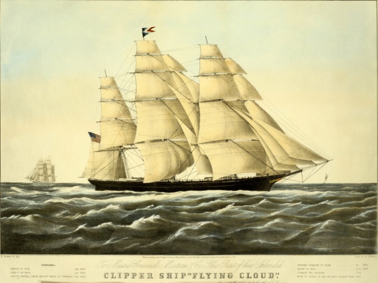 "Clipper Ship Flying Cloud" by Nathaniel Currier (1852).